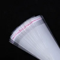 TETP 200pcs/Lot Long Clear Self Adhesive Bags Necklace Accessories Gift Packaging Storage Dustproof Cellophane OPP Plastic 2