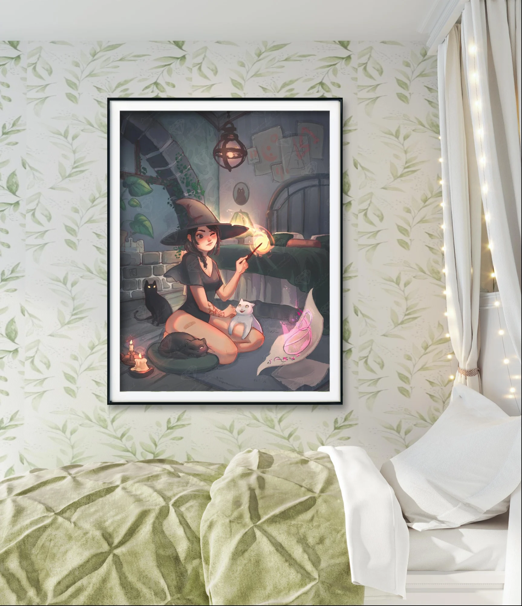

Magic Girl Diy AB Diamond Art Painting Midnight Spell Mosaic Crystal Cross Stitch Embroidery Amateur Handmade Room Decor
