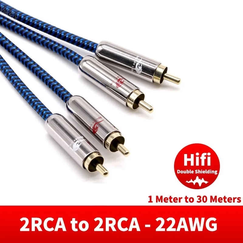 Hifi Audio Cable Dual RCA to 2 Male for DVD TV Amplifier CD Soundbox Home Theater System Phono Shielded Cords 1m 2m 3m 5m | Электроника