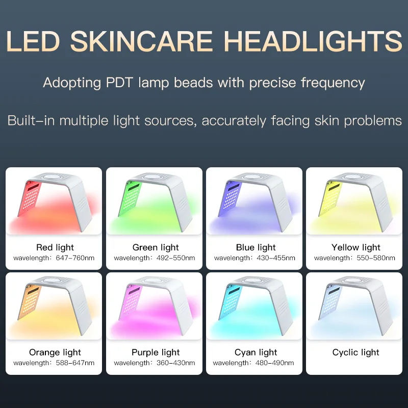 LED Facial Phototherapy 7-Color Photon PDT Luminotherapy Mask Beauty Machine SPA Red Light Therapy Face Body Skin Care Equipment