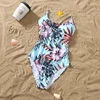 2025 New Mom Daughter Matching Clothes Floral One-Piece Suit Swimwear Girls Back Bandage Swimsuit Boys Swimming Trunks Beachwear 5