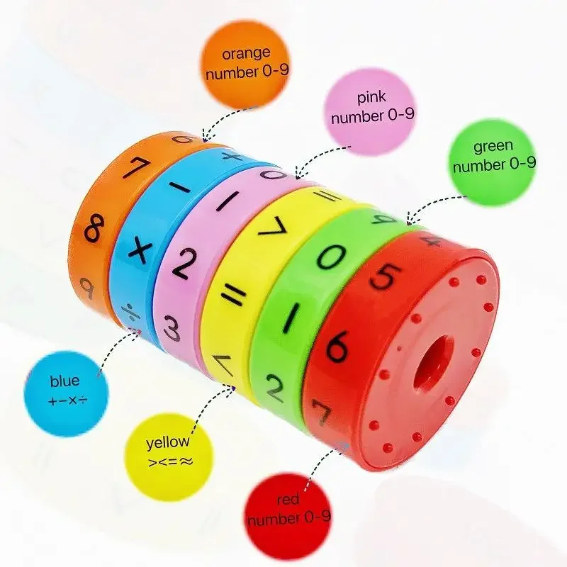 Educational Toys Mathematics Numerals Cylinder Learning Math Abacus Toy Kindergarten Primary School Kid Colorful Ring math toys