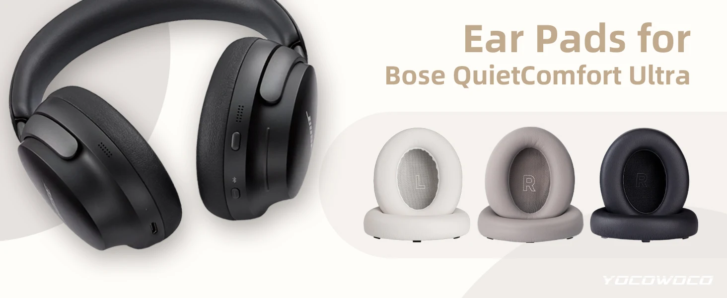 KUTOU Ear Pads Cushion for Bose QuietComfort Ultra QC Ultra Headphone Replacement Earpads Leather Soft Foam Cover Earmuffs