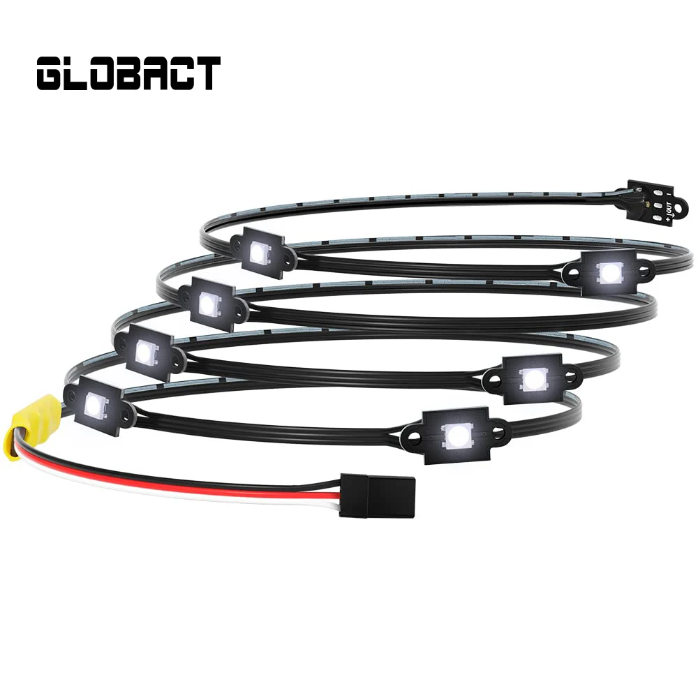 GLOBACT LED Rock Light Kit Chassis Light 8 Light Modes 8 Lamp Beads for 1/10 TRX4/Bronco/1979 RC Crawler Upgrade Accessories