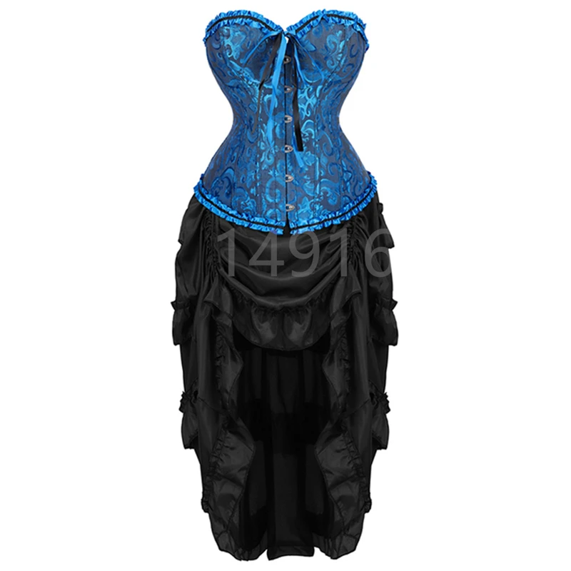 

Corset Dress for Women Top Corsets and Skirt Set tutu Plus Size Costume Overbust Burlesque Corselet Victorian Fashion Sexy Gowns