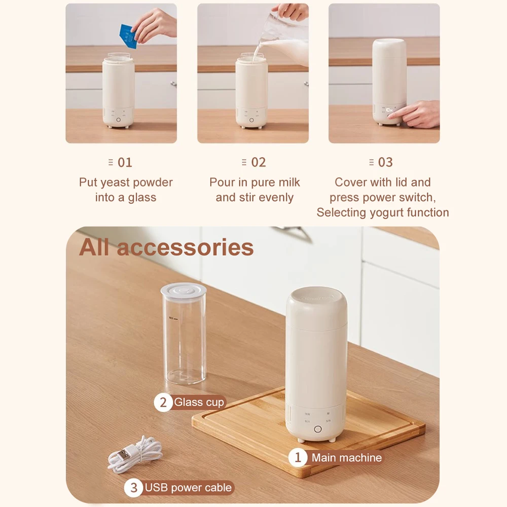 Refrigerated Fresh Freezer Mini Automatic Yogurt Maker Portable Yoghurt Container Fermenting Machine Sour Cream Leben Fermenter