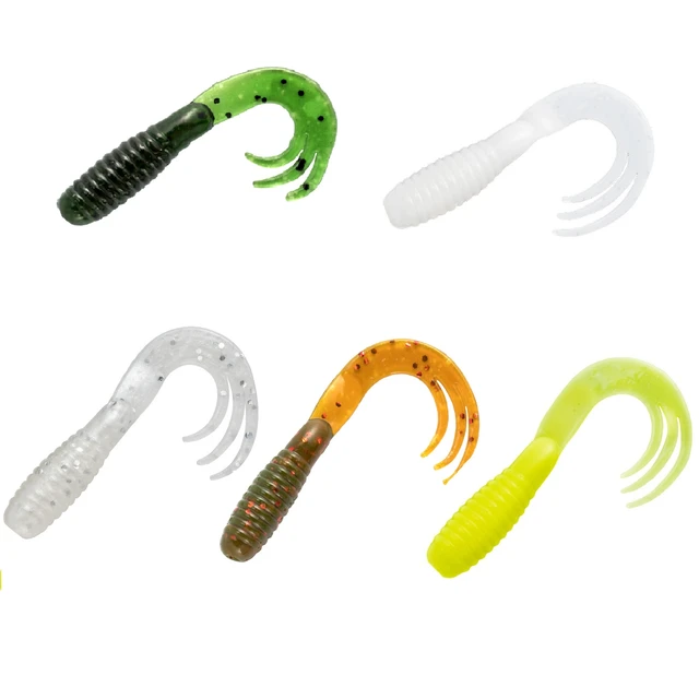 Tackle HD 40-Pack Grub Fishing Lures, 2-Inch Skirted Grub with Curly Tail,  Bulk Fishing Grubs for Crappie, Bass, Walleye, or Trout Bait, Freshwater or  Saltwater Swimbait, Fluorescent Pink 