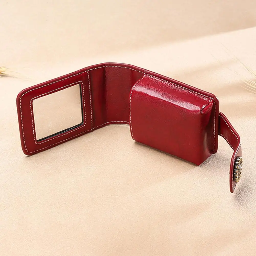 Leather Portable Lipstick Organizer Case with Mirror