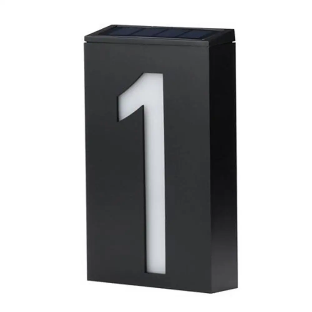 Solar Powered 0-9 LED Light House Address Number Street Road Doorplate Wall Lamp waterproof housing House Number Light house number signs house numbers number plate