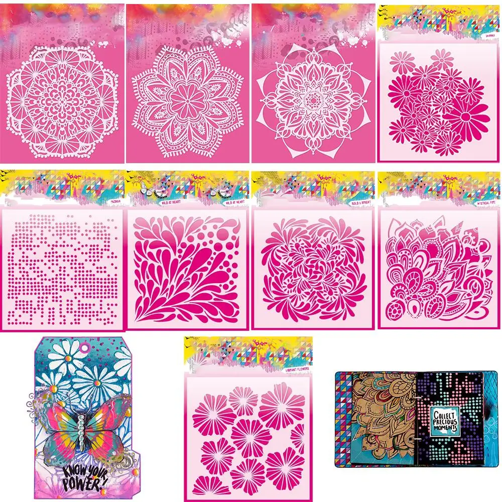 2022 New Arrival Hollow Plastic Stencil Template For Diy Embossed Paper