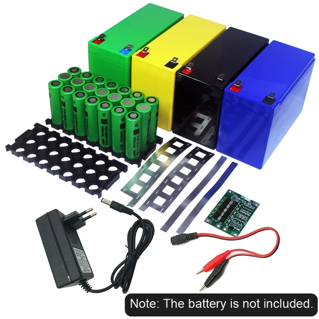 Boîte de rangement de batterie au Lithium 12V, bricolage, chargeur 3*7 18650, boîtier de fixation de batterie 3S40A BMS, coque de support en plastique pour moto 1