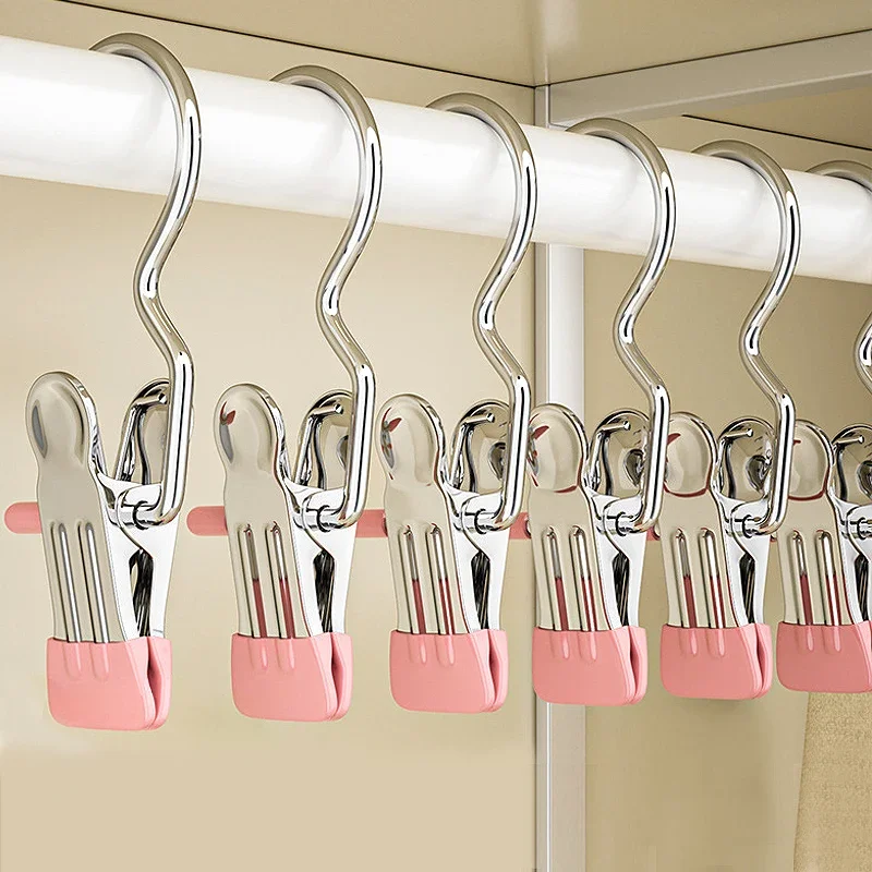 

3/1Pcs Clothes Pegs Socks Laundry Clothes Hats Data File Stainless Steel Clip Home Kitchen Bathroom Multi Purpose Storage Hook