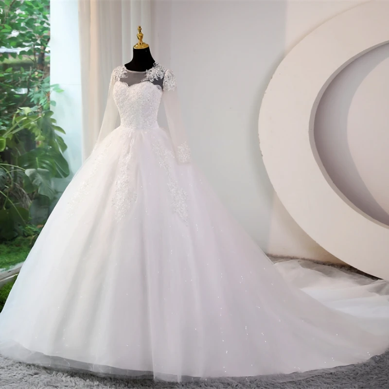 vestidos-de-casamento-simples-com-lantejoulas-vestidos-baratos-plus-size-foto-real-laco-branco-marfim-vestidos-de-noiva-doce-princesa-vestido