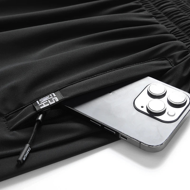 Elegant Fashion Harajuku Slim Fit Ropa Hombre Loose Casual Shorts All Match Sports Shorts Solid Pockets Straight Leg Shorts