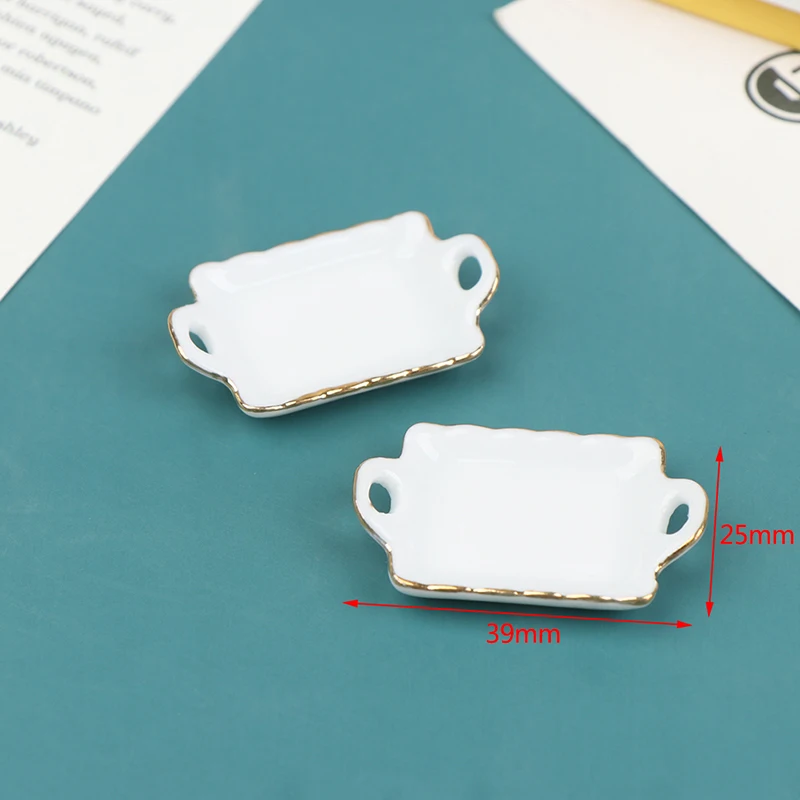 

1 шт. 1/12 миниатюрная керамическая тарелка для кукольного домика, кухонные аксессуары