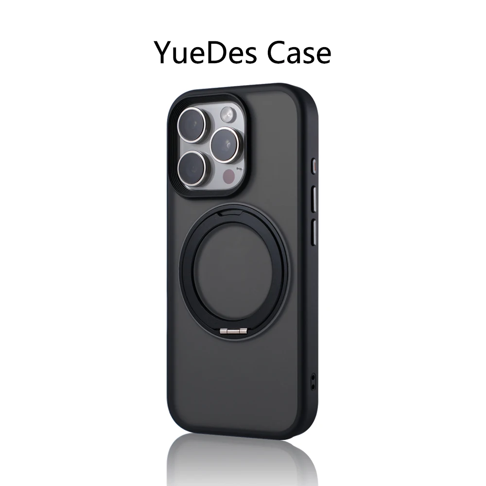 Magnetic 360° Rotation Ring Holder Bumper Case with Magsafe Wireless Charging Compatibility & Shockproof Protection