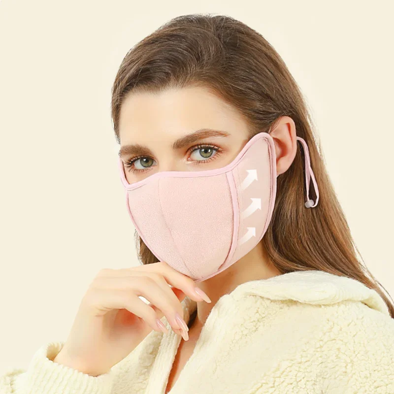 Winter Warm Mask for Women Girl Fleece Thermal Thick Face Cover Windproof Dust-Proof Coldproof Mask Outdoor Sports Cycling Masks