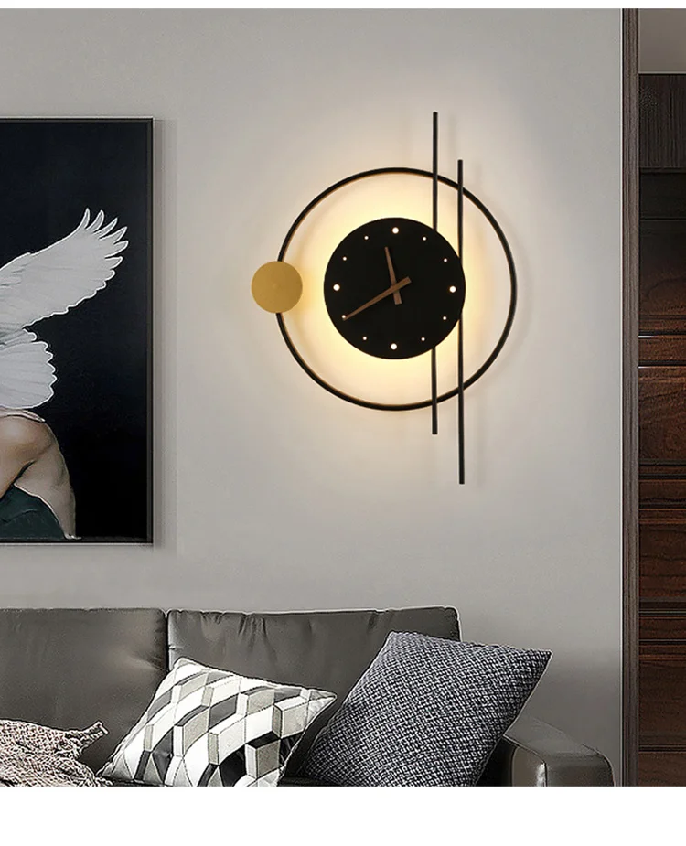 Nordic led uhr wand licht LED designer kreative lampe Nacht Schlafzimmer Wohnzimmer Gang Wohnungen Salon Innen decor wand licht – Detail 7