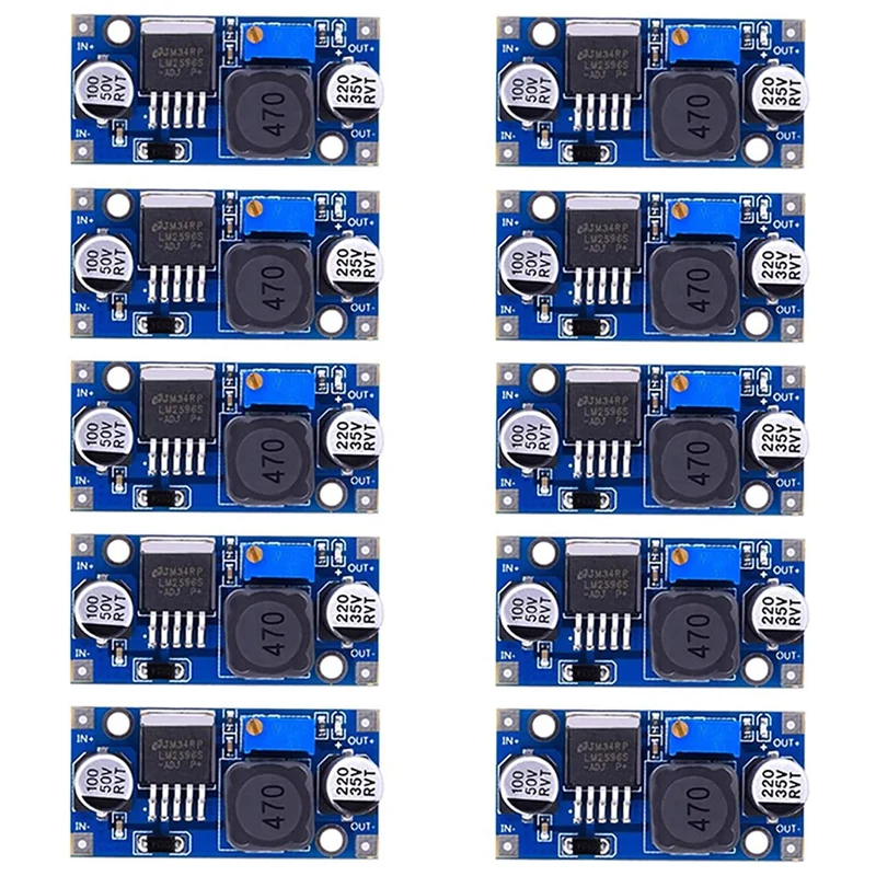 10 Pack LM2596 DC-DC Adjustable Buck Converter 3.0-40V to 1.5-35V Power  Supply Step Down Voltage Regulator Module