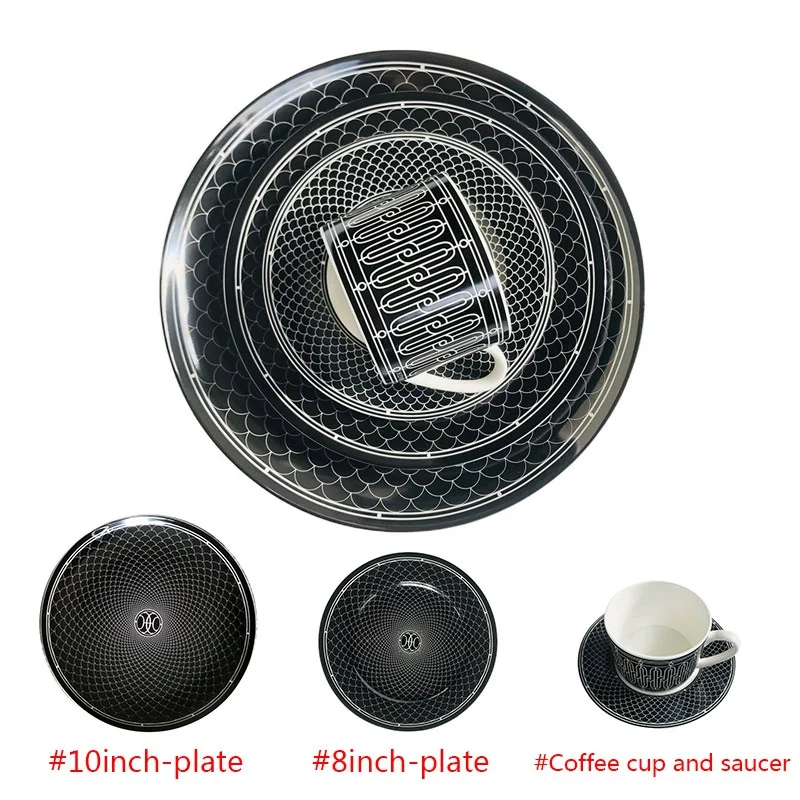 Bone China Tableware Suit European-Style Creative Luxury Combination Cups Dishes and Plates Sets Nordic Kitchen Christmas Gift