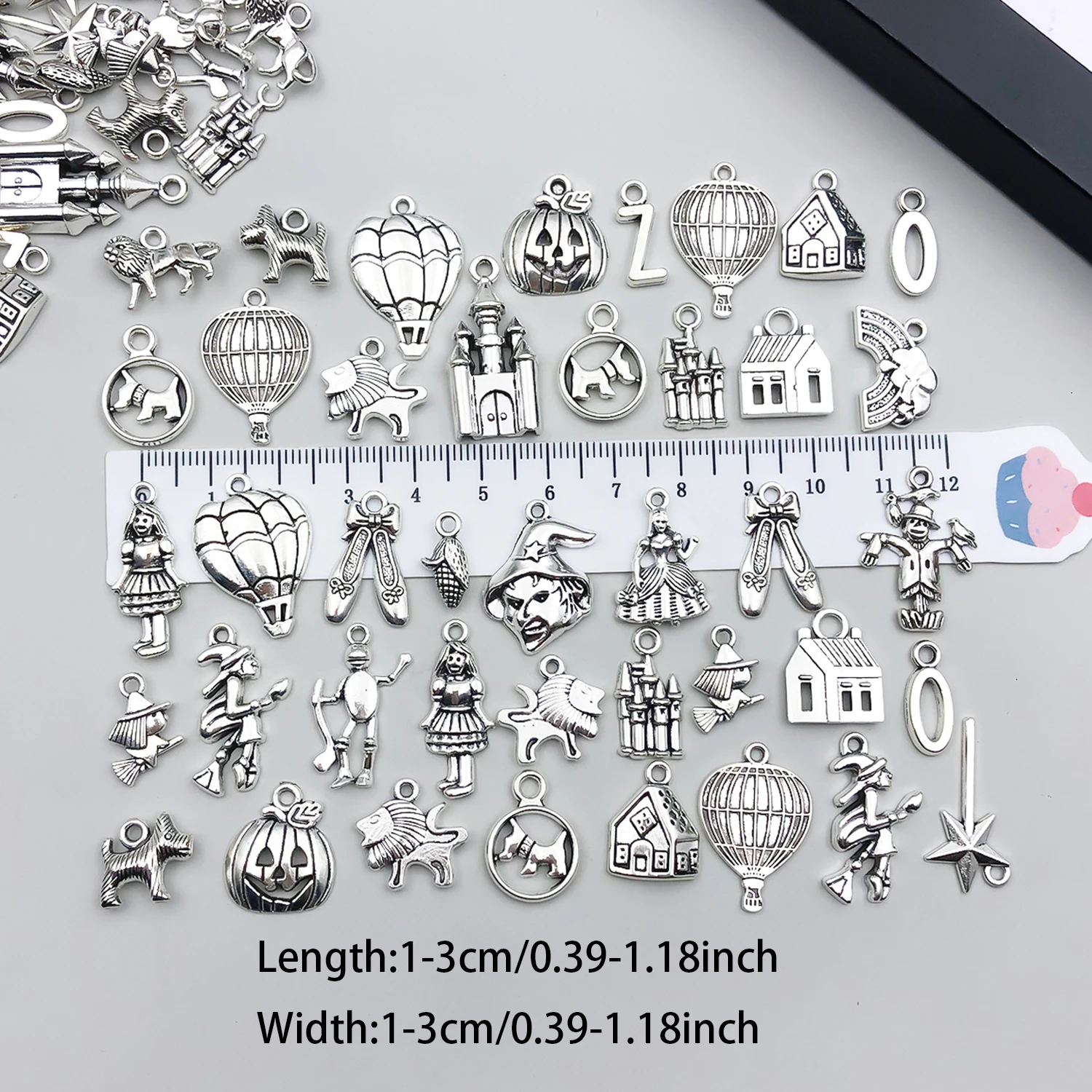 Antique Silver Charm Set | Bohemian Jewelry & Accessories Creation | Wizard of Oz Inspiration | 75 Pieces