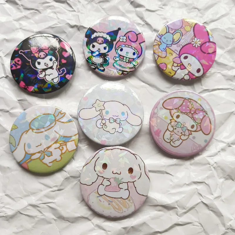 

Оптовая продажа, значок Sanrio Hello Kitty, мелодия, нефрит, корица, собака, кулломы, 5,8 см, жестяная брошь, праздничный подарок, аниме-фигурка