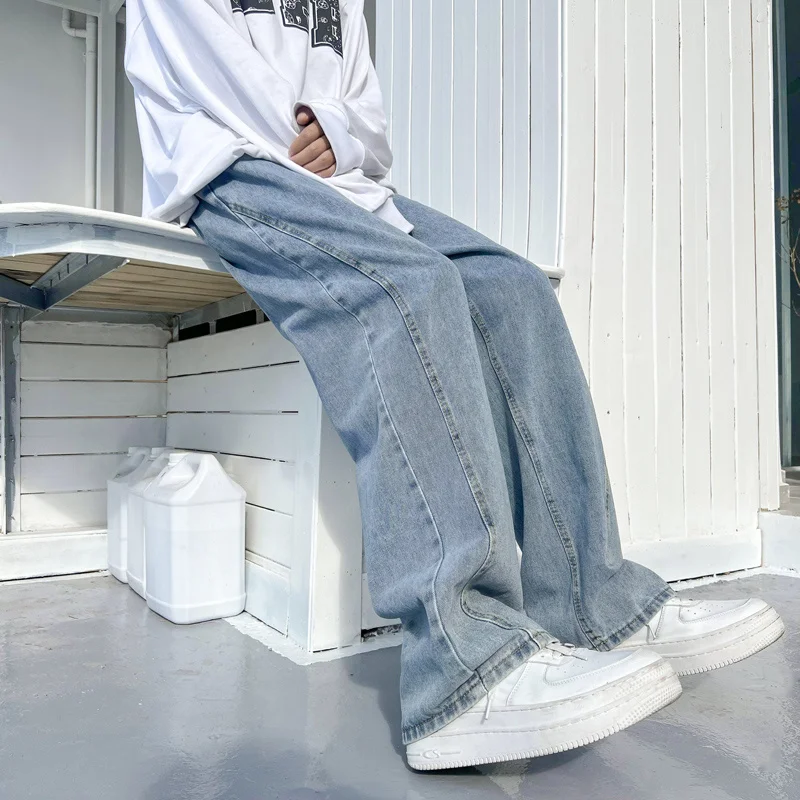 Maiyifu-GJ Baggy Flare Herren Jeans - Weite Beine Hip Hop Streetwear