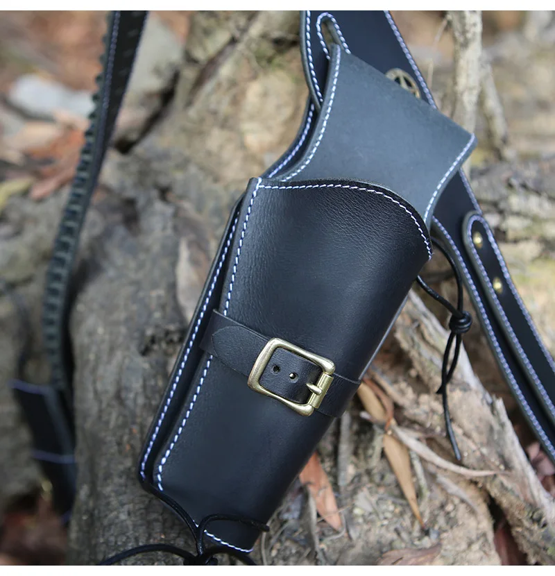 WAYNE'S DOG Western Gun Belt Holster Set - Dual Revolver Holsters With Knife Sheath