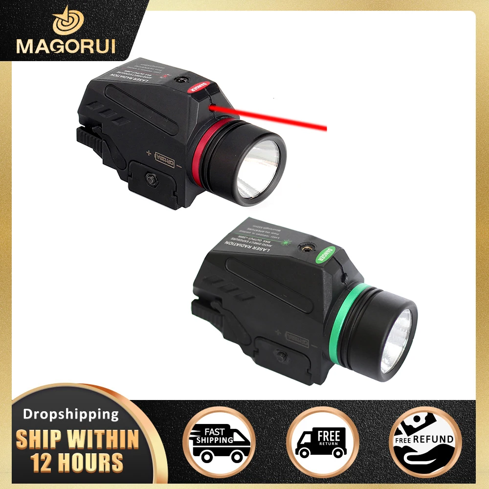 Combo Green/Red Laser Sight and LED Flashlight with 20mm Picatinny Rail Mount 