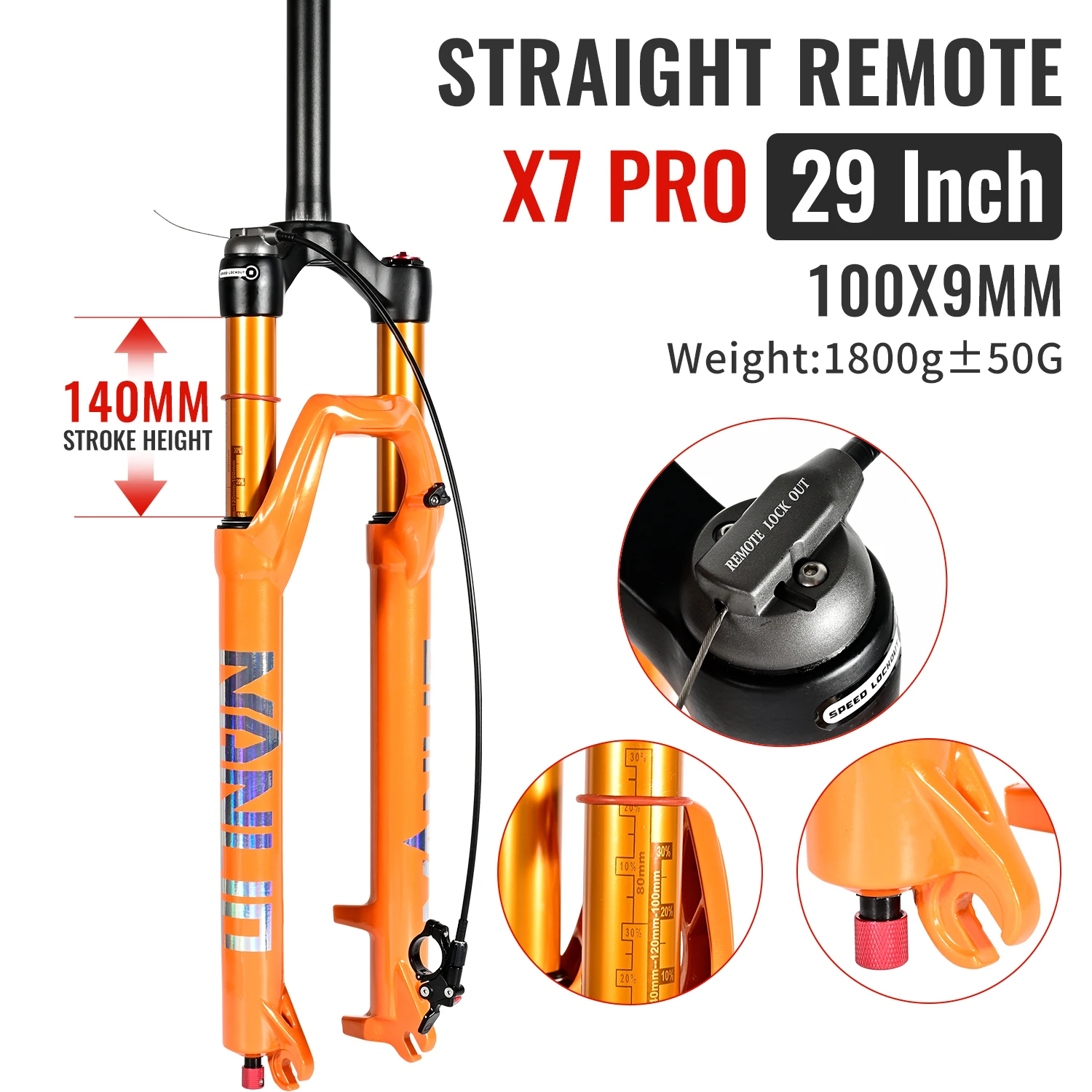 NanLio X7 PRO Bicycle Suspension Fork 26 27.5 29 inch 120/140MM