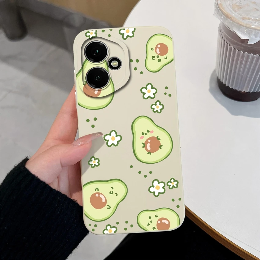 Fashionable Cool Girl Pattern Shockproof Phone Case with Smooth Liquid Silicone and Screen Protector