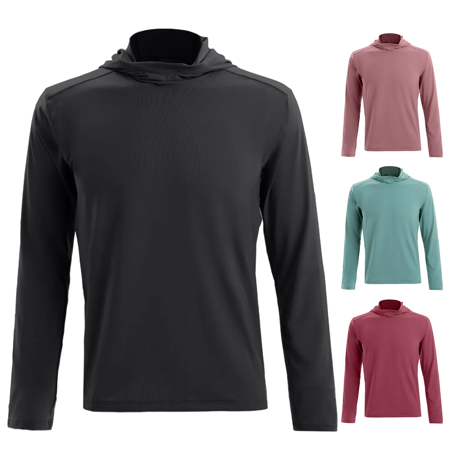 

Mock Neck Men's T-shirts Slim Fit Long Sleeve O-neck Pactwork Casual T shirts for Men New Spring Compression Tees Men Clothing