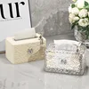 Water Ripple Tissue Box Living Room Desktop Transparent Glacier Pattern Tissue Box Home Coffee Table Napkin Plastic Storage Box 1