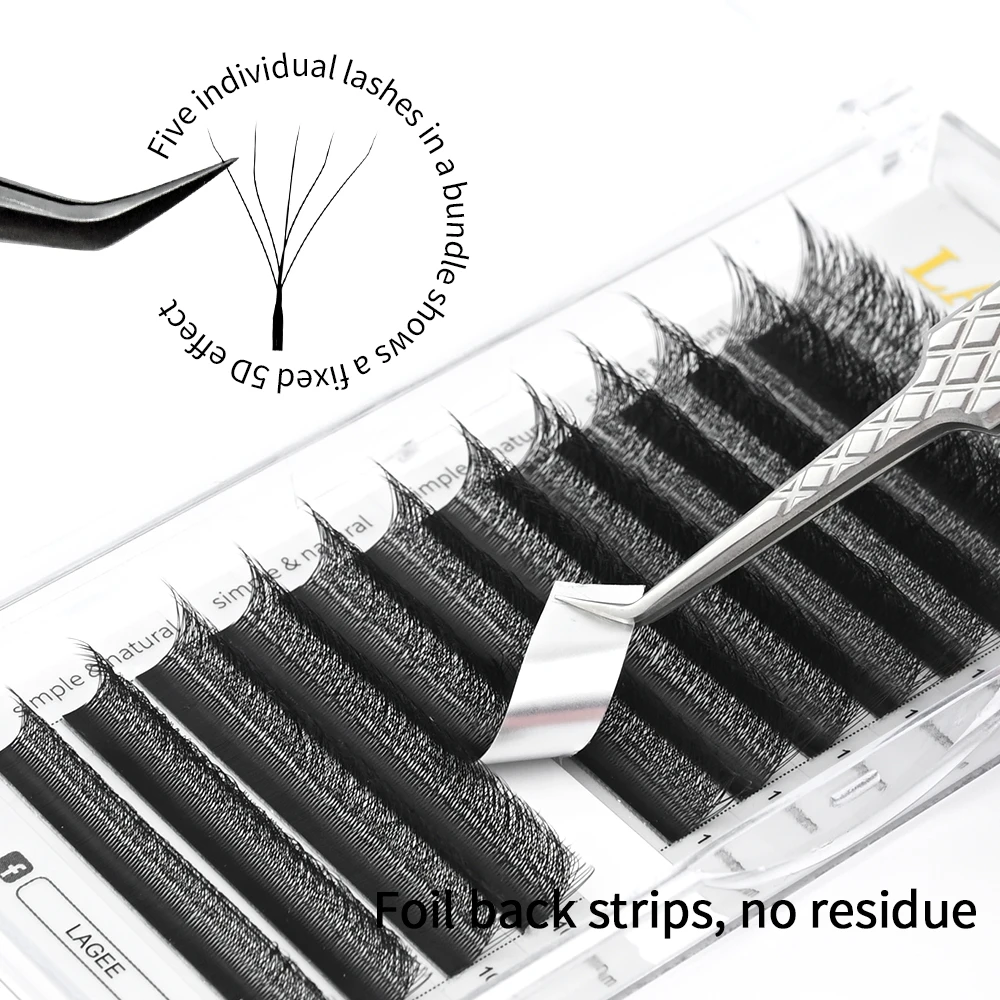 Eyelash Extensions False Eyelashes 3D 4D 5D 6D W Shape Premade Volume Fans Clover Bloom Autofan