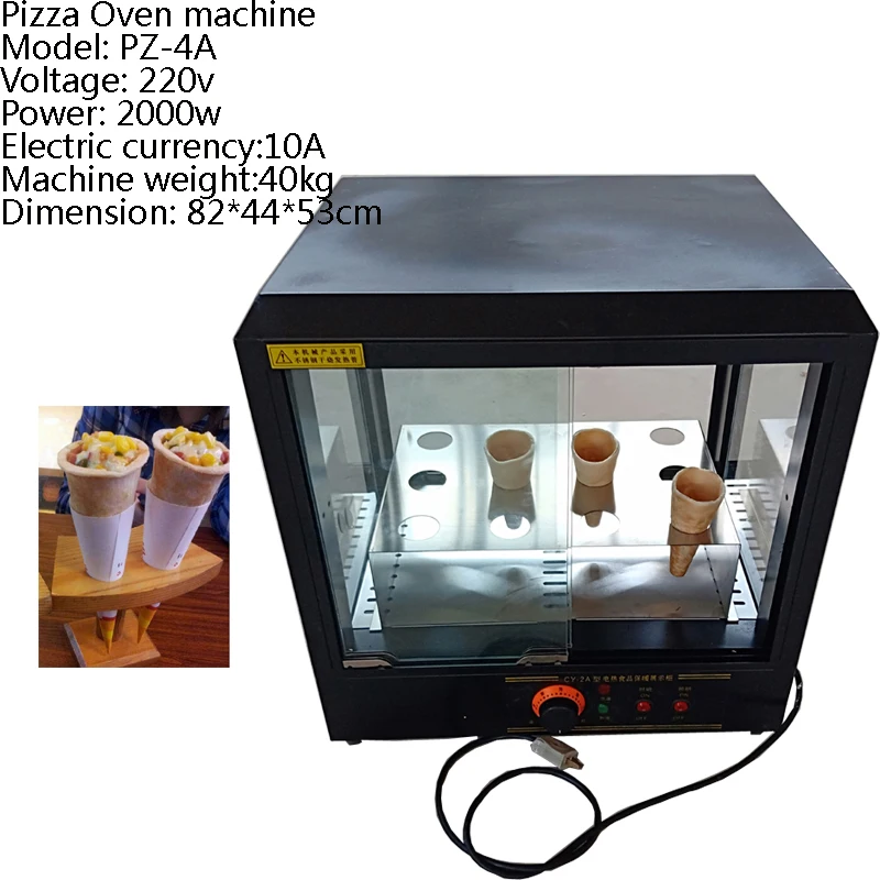 

12 holes Display cabinet + Pizza cone oven machine Electric cone pizza making baker machine Showcase display case