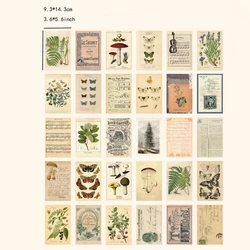 30 pcs Retro Forest Creatures and Botany Vintage Postcards for Creative Writing and DIY Journaling (30pcs Postcard)