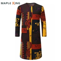 Jubba Thobe for Men Muslim Clothing Cotton Linen Vintage Oracle Ethnic Print Arab Kaftan Dubai Kaftan Mens Long Sleeve T-shirts