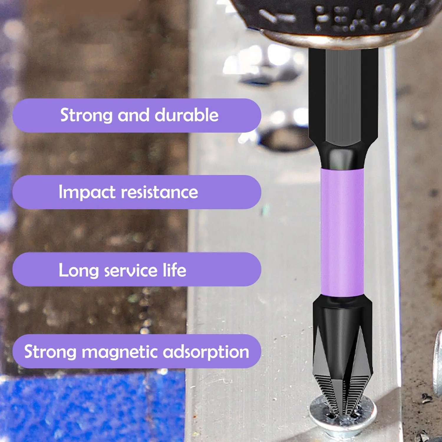 Magnetic Impact Phillips Bit Anti-Slip Long Screwdriver Bit Set Hex Shank Cross Impact Driver Bit for Power Drilling 2