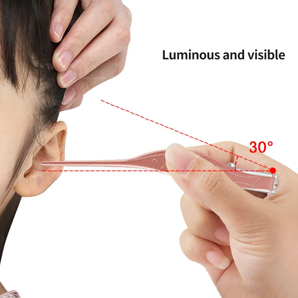 LED Light Ear Pick Ear Wax Removal Ear Cleaner Set Earpick Nose Clean Tweezers Picks Wax Remover Baby Adults Ear Care Set 3