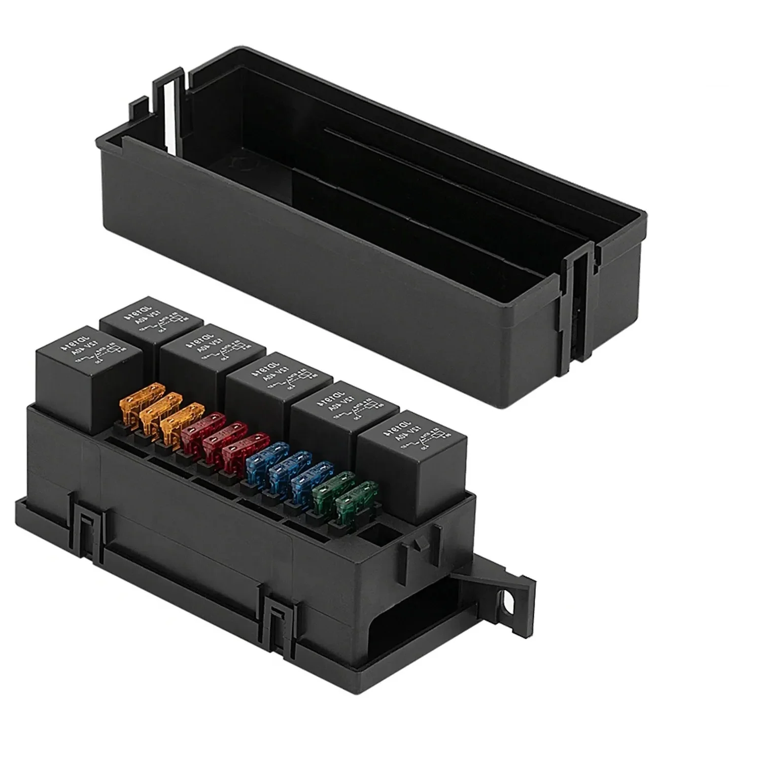 

12V Auto 11 Way Fuse Relay Box Block With 5 Pin Relay and Fuses For Automotive Car Marine Truck Trailer Boat