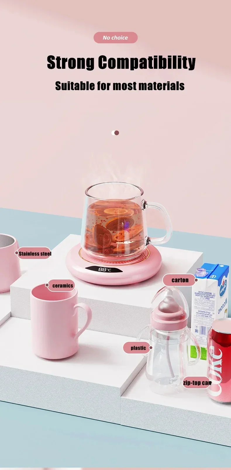 Description Picture 4 of itemUSB Cup Warmer Coffee Mug Heating Coaster 3 Temperature Setting Thermostatic Hot Plate Milk Tea Water Heating Pad Cup Heater