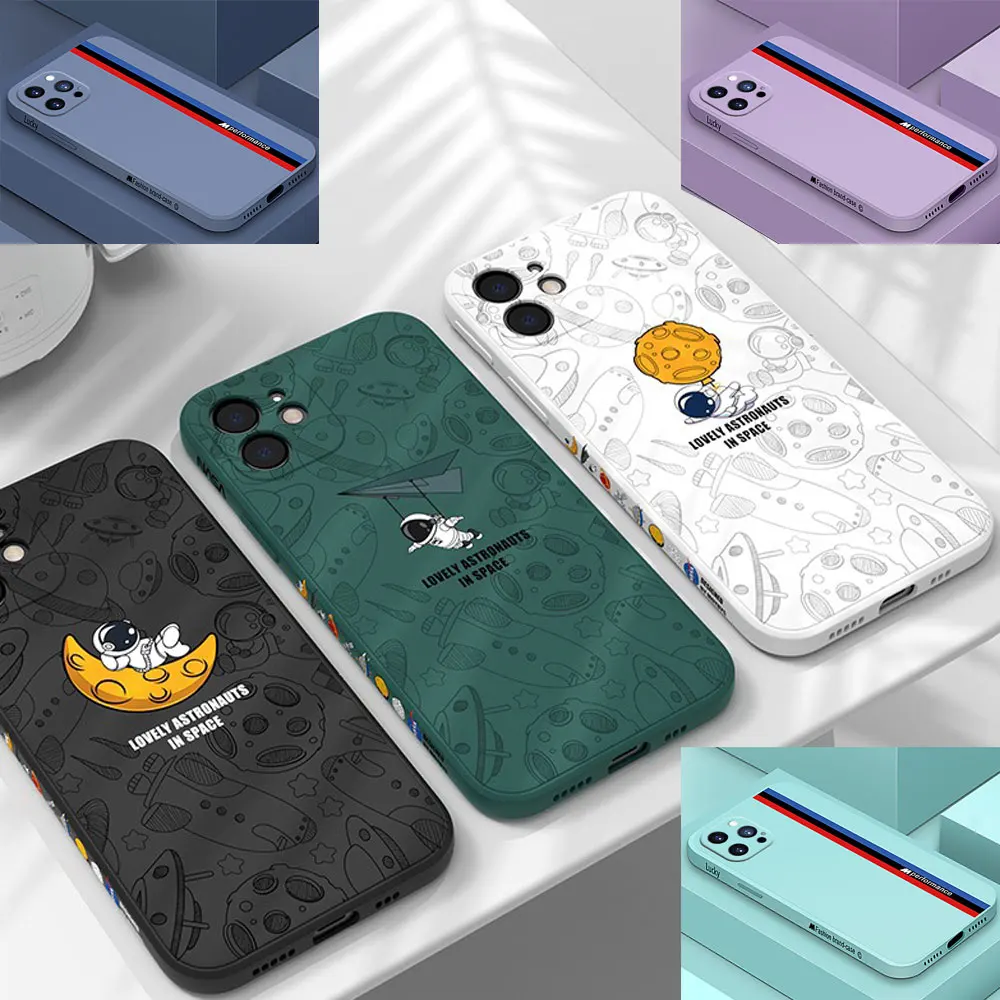 Per Oppo A94 5G Custodia Cartoon Astronaut Space Square Phone Case Oppo A91 A83 Oppo A73 5G Oppo A16 A16S A54S Cover Morbida In Silicone