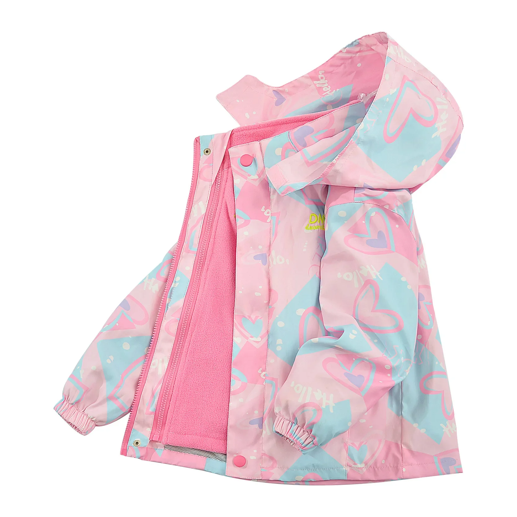 Girls' Jacket Spring and Autumn New Children's Jacket Three-in-one Removable Velvet Thickened Girls' Autumn Clothing