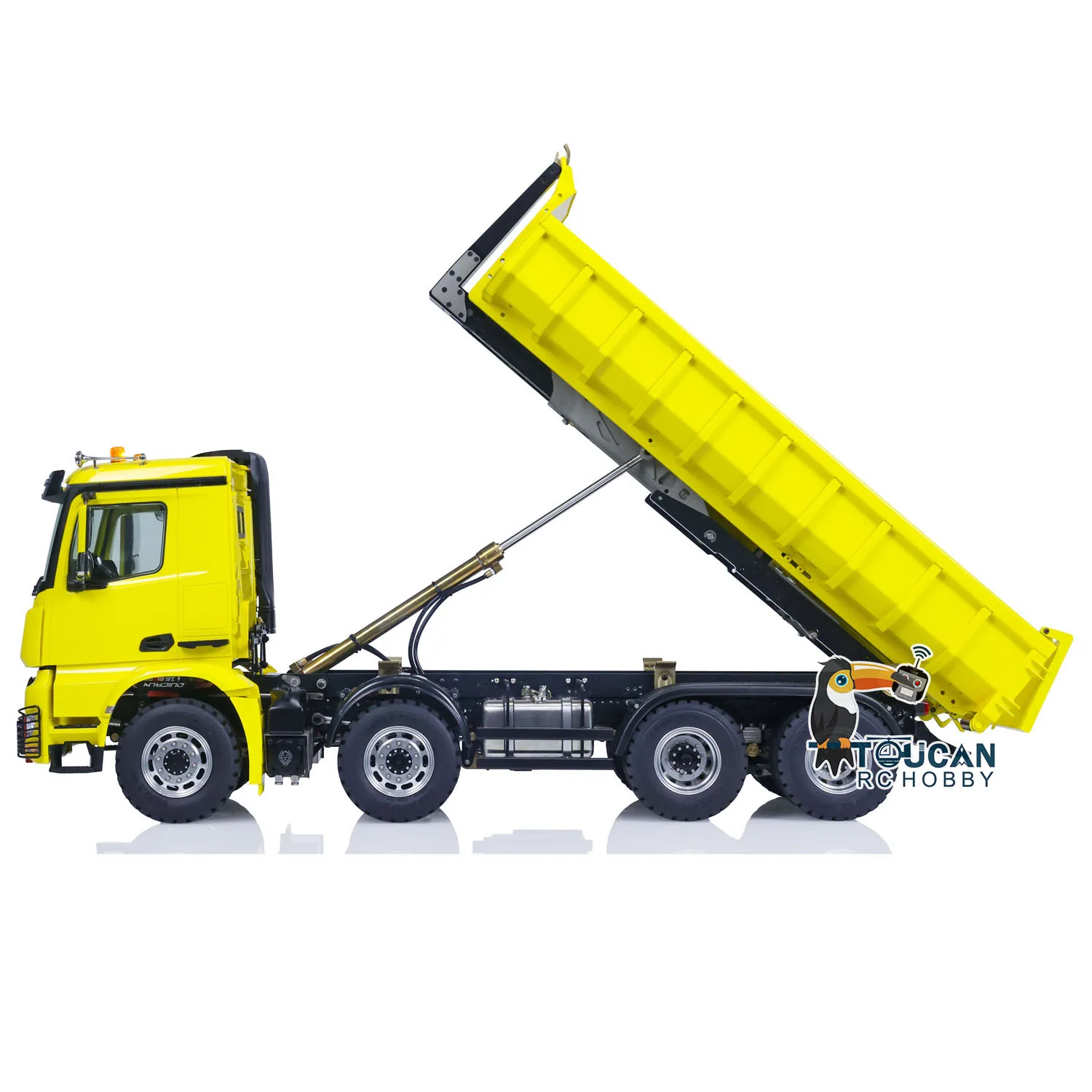 RTR LESU Upgraded 1/14 8x8 Hydraulic RC Dumper Truck Remote Control Full Dump Car Model Light Sound Hook Painted Toy THZH1854 4