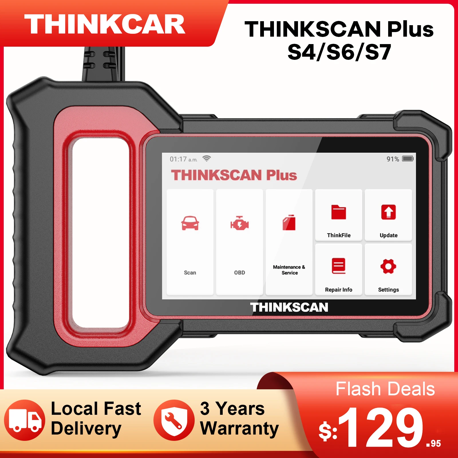Thinkcar Thinkscan Plus S2/s4/s7 Obd2 Scanner Engine/transmission /abs