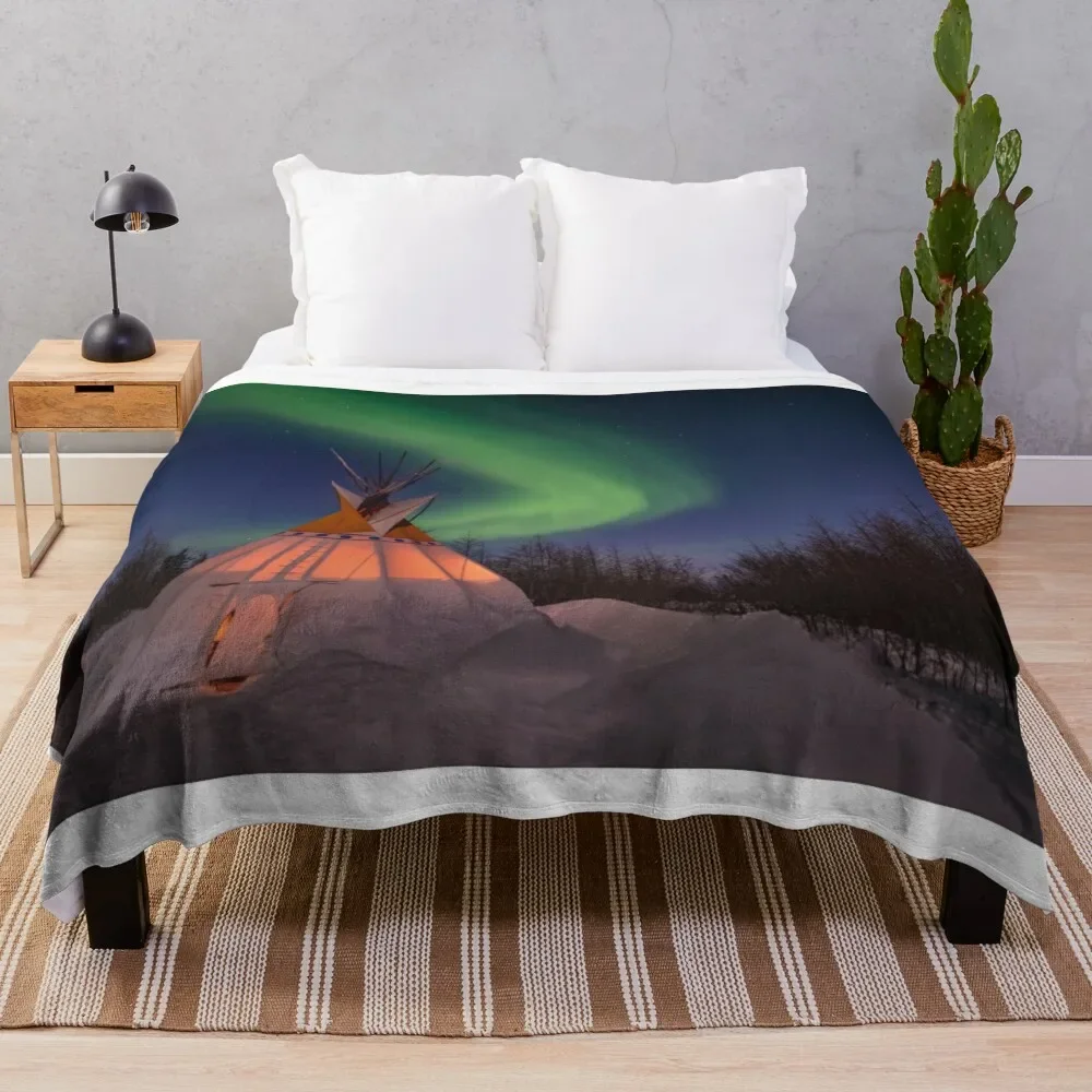 Aurora Borealis Teepee Throw Coperta Baby Thermal Per Coperte Estive A Quadri Da Viaggio