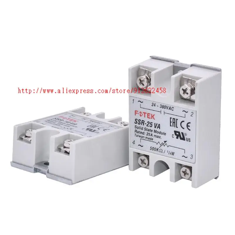 

10PCS SSR-25VA Single-Phase Solid State Relay Voltage Regulator 25A SSR25VA