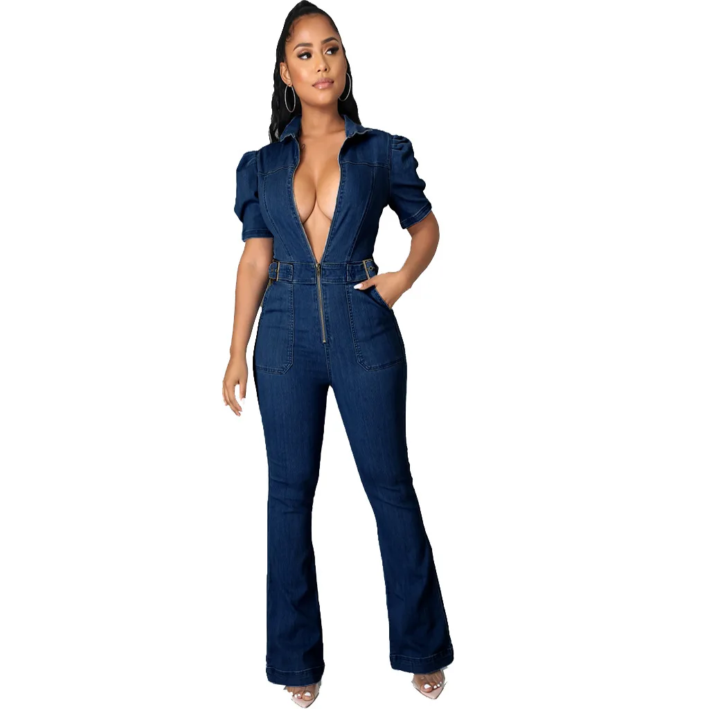Revice Denim Jumpsuit Mono Vaquero Elegante Para Mujer YIzdegg