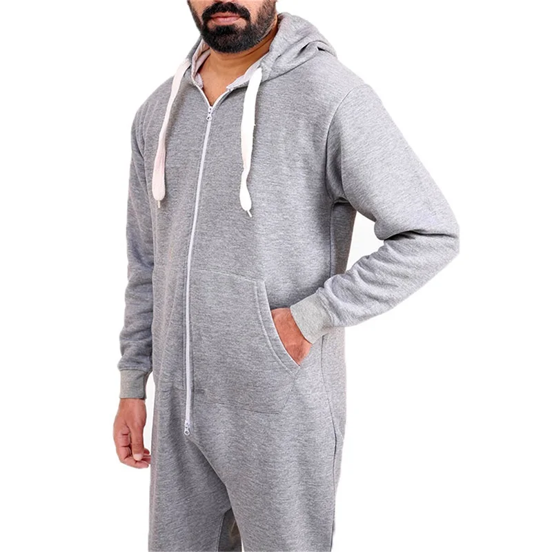 Women s Cozy Hooded  Soft Fleece Zip-up Pajama Jumpsuit with Pockets for Lounging and Sleepwear