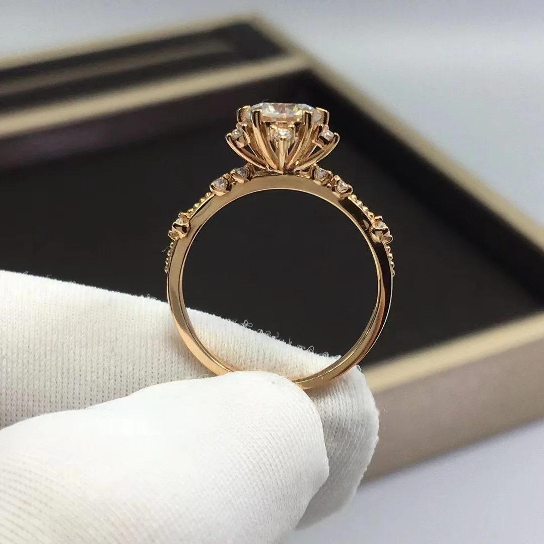 DISHIS 18K/Rose Gold Unique Handmade Designer Diamond Ring for Engagement,  Ring for Beautiful Woman, Size 10 : Amazon.in: Jewellery
